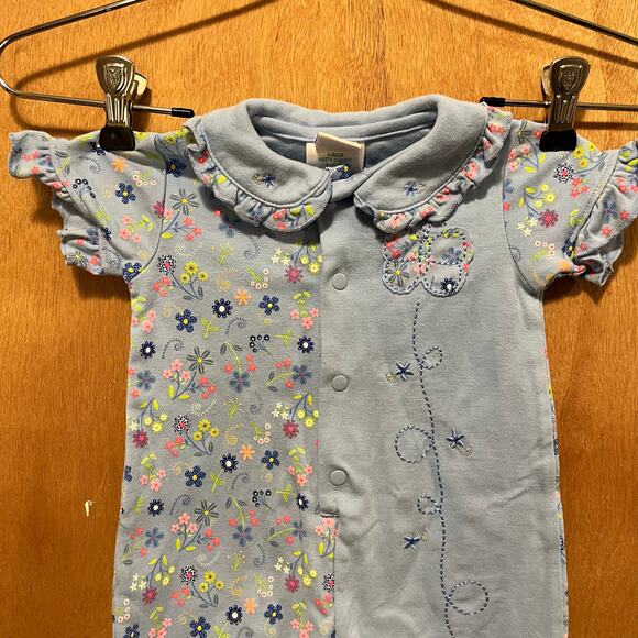 Baby Okie Dokie Knit Embroidered Jumper Sleeper One piece Snaps 0-3 Months - Picture 3 of 10